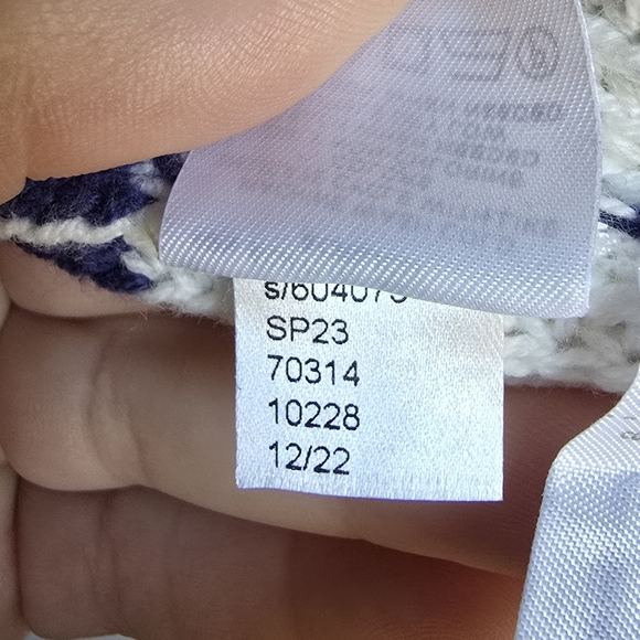 Ann Taylor Loft New Striped Lace Up Polo Sweater Navy White Nautical SZ Large - Picture 9 of 11